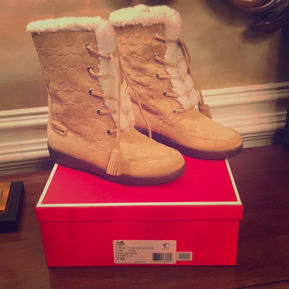 Coach fur boots